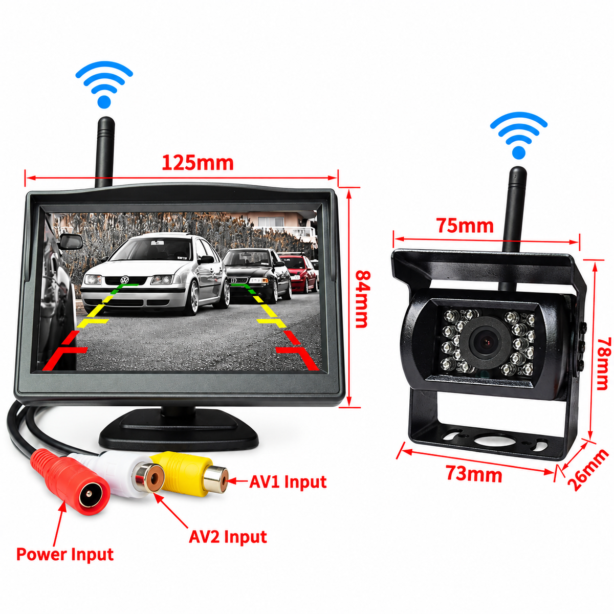 5-Inch Wireless Monitor & Rear View Camera System