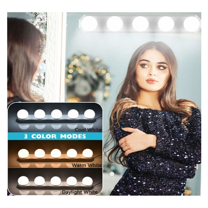 5 LED Vanity Light Bulbs for Makeup Mirror, Soft Illumination, USB Powered, Multiple Brightness Modes, No-Drill Installation