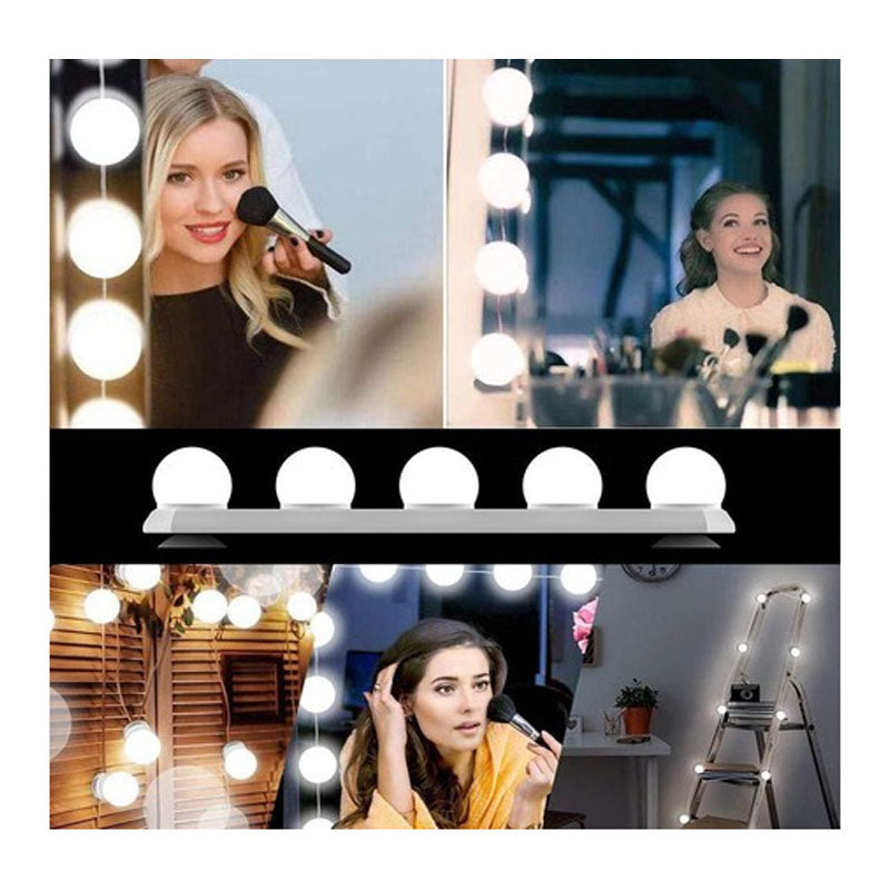 5 LED Vanity Light Bulbs for Makeup Mirror, Soft Illumination, USB Powered, Multiple Brightness Modes, No-Drill Installation