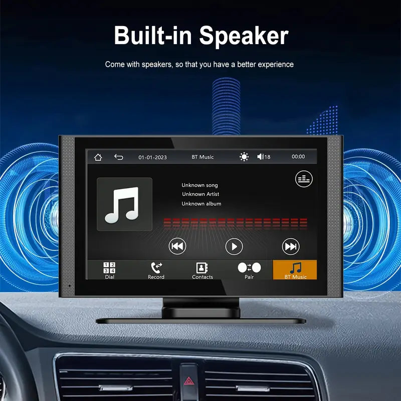 7" Hd Portable Car Stereo Touch Car Play Screen with Bluetooth Apple Carplay and Android Auto