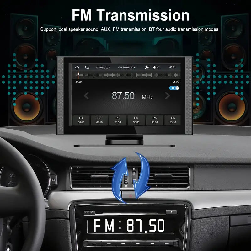 7" Hd Portable Car Stereo Touch Car Play Screen with Bluetooth Apple Carplay and Android Auto