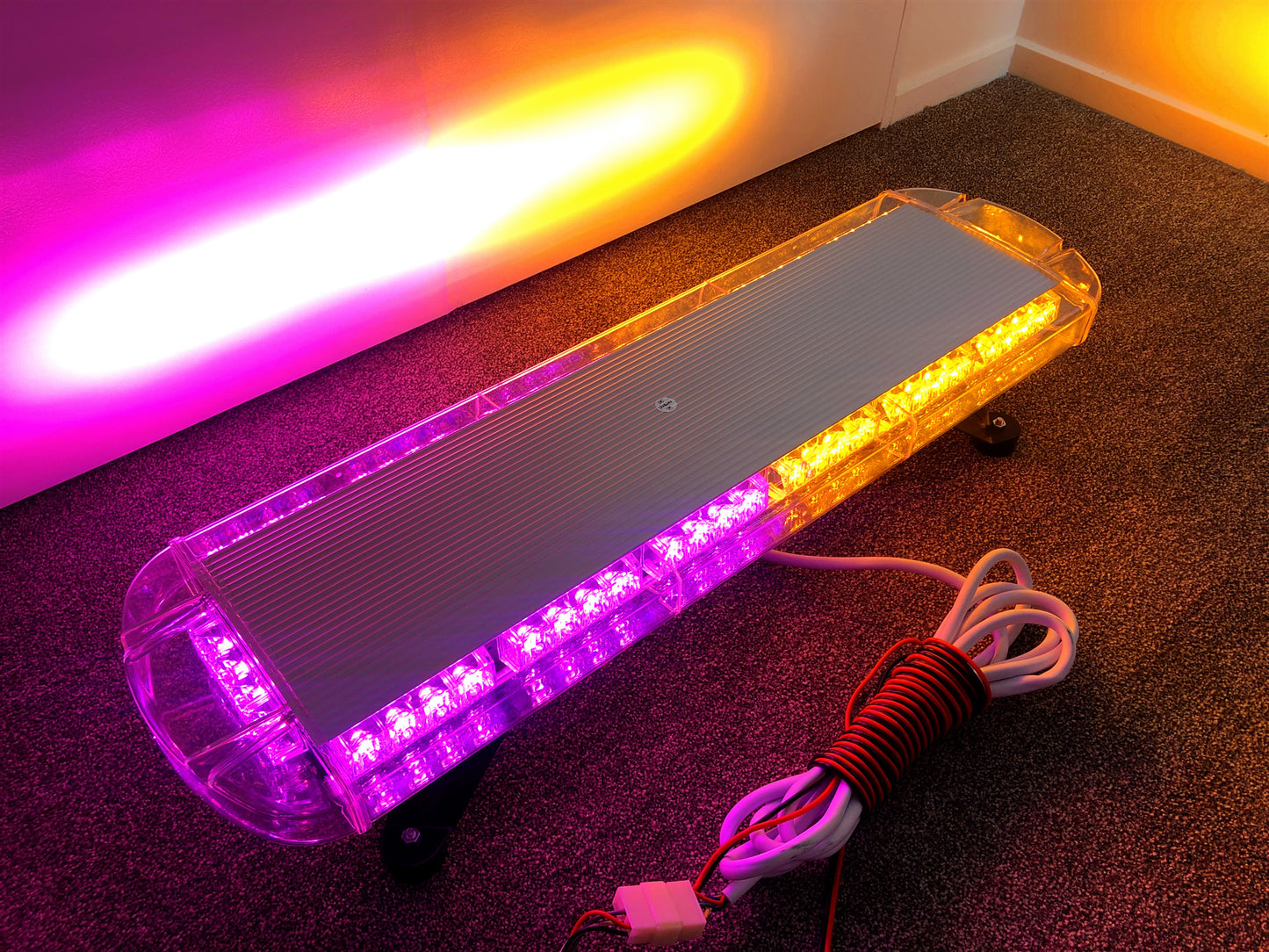 38"  72 LED Car Amber LED Emergency Strobe Light Warning Flashing Light Bar