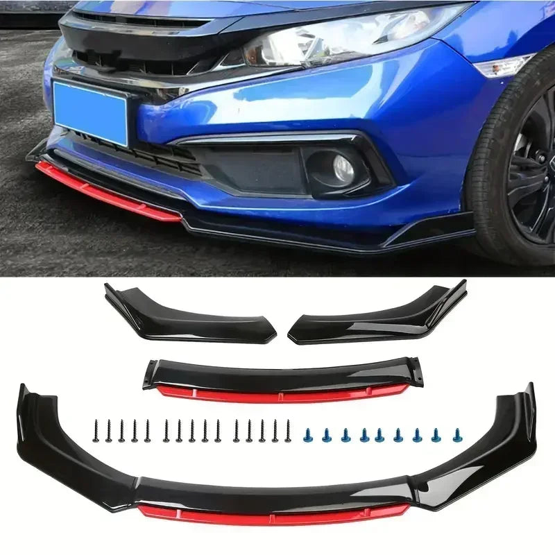 4-Piece Universal Adjustable Front Bumper Lip Splitter – Car Spoiler