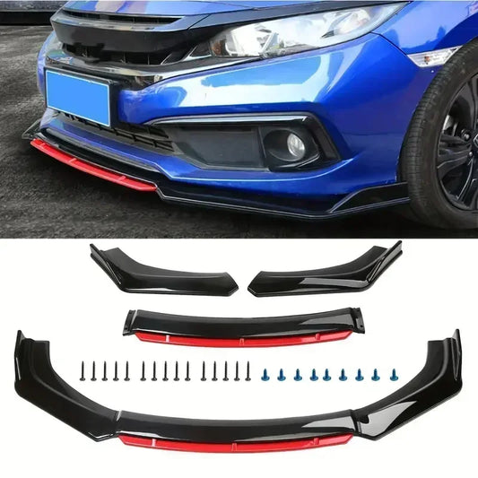 4-Piece Universal Adjustable Front Bumper Lip Splitter – Car Spoiler