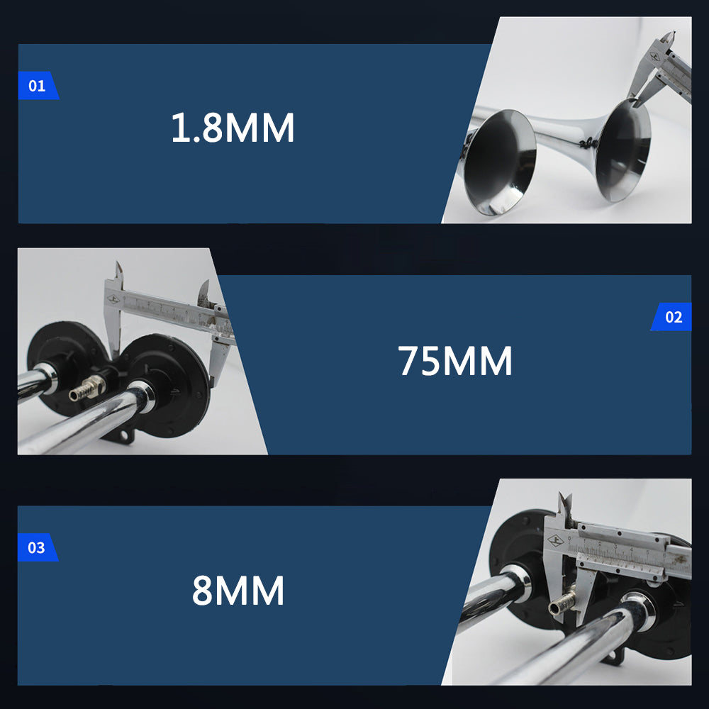 150dB Loud Modification For Motorcycle Boat Truck Dual Trumpets 12V 24V 80A Relay Car Electric Horn With Air Compressor