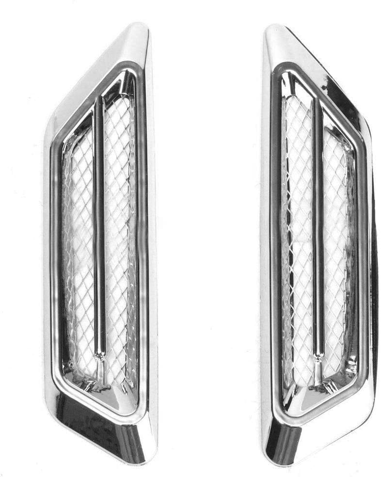 1 pair *Universal Car Air Flow Chrome Fender Side Vent Decor Sticker Accessories