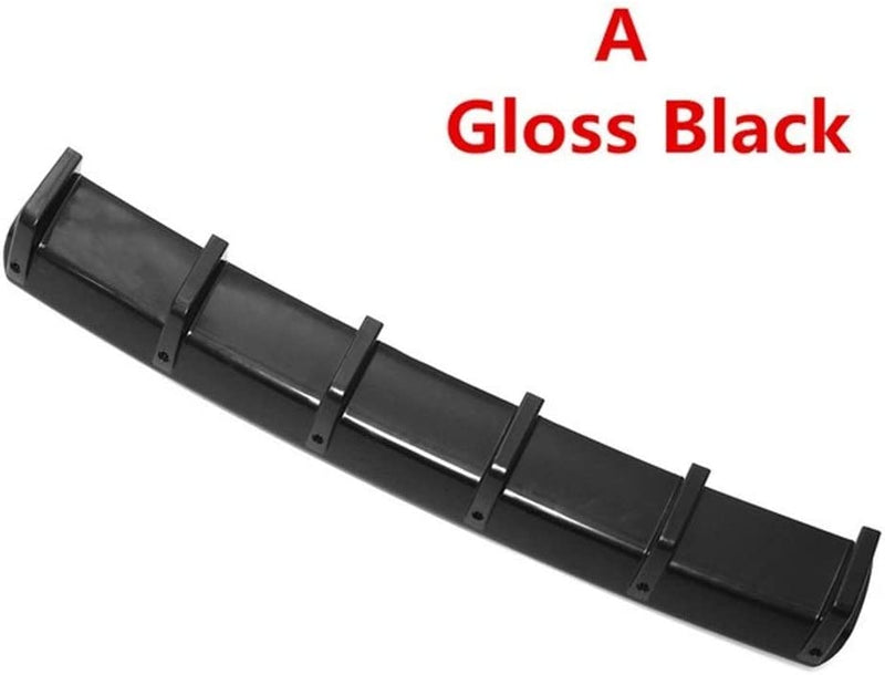 Gloss Black Universal ABS Rear Shark 6 Fin Curved Bumper Lip Diffuser Kit