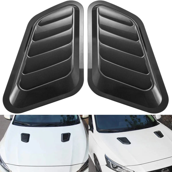 1 Pair Universal Car ABS Decorative Air Flow Intake Scoop Turbo Bonnet Vent Cover Hood