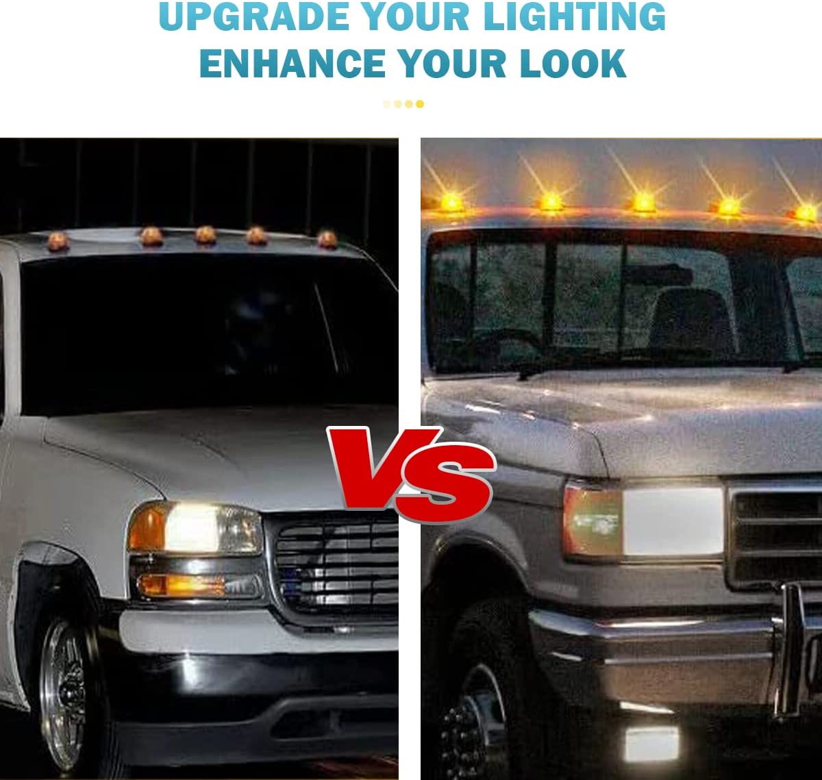 5PCS/set 12V Smoked Amber Cab Roof Top Running LED Light Roof  Clearance Light