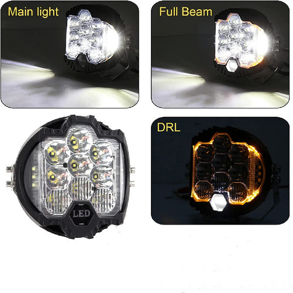 2PCS 7 Inch 90W LED Work Light Side Shooter Off Road Driving Lights