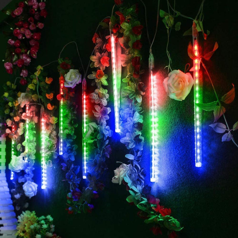 AC Power 30cm x8pcs Beads Falling Meteor Rain Lights String Lights-Colourful