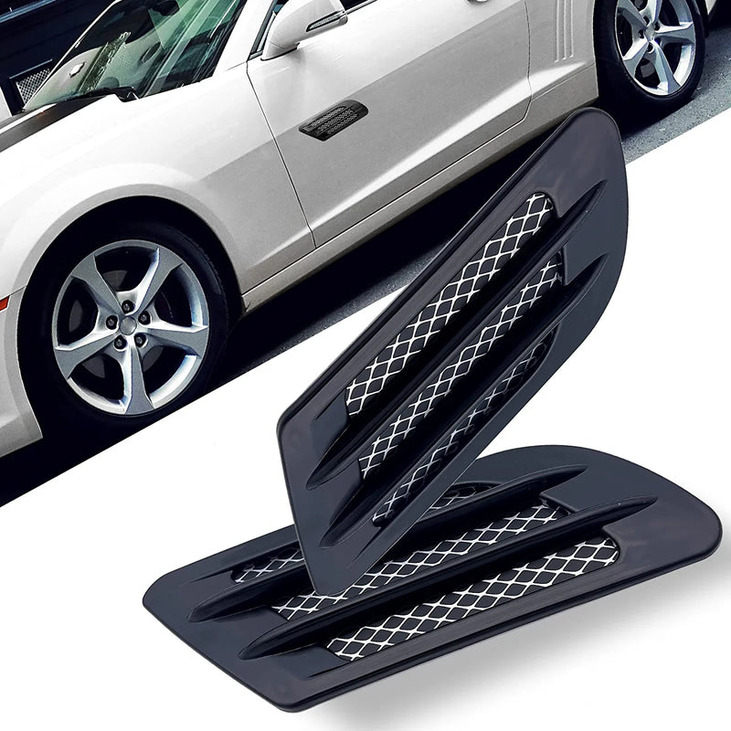 1 Pair Auto  Universal Car Side Mesh Vent Air Flow Fender Decoration Sticker Fit for All Car