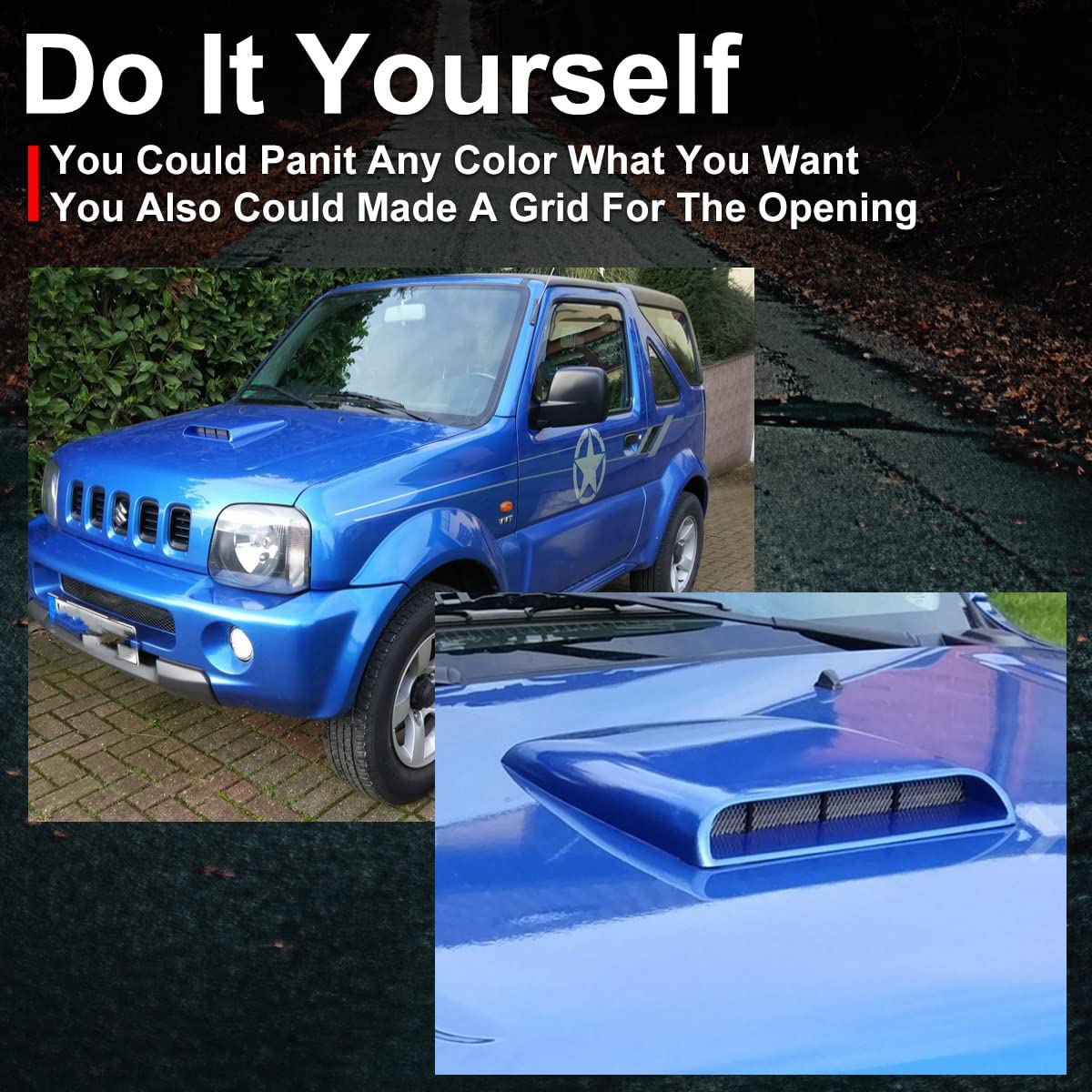 Universal Car Air Flow Decorative Intake Hood Scoop Turbo Bonnet Vent Cover