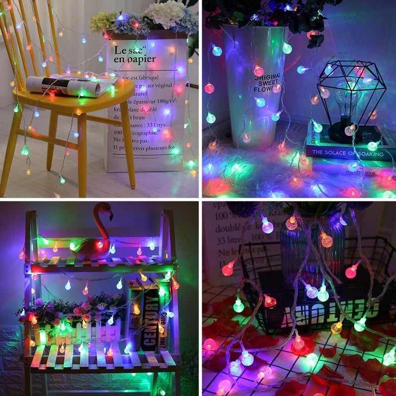 6M 40 Leds Battery Operated  Mini Globe Crystal Balls String Lights LED Fairy Light with Battery Box