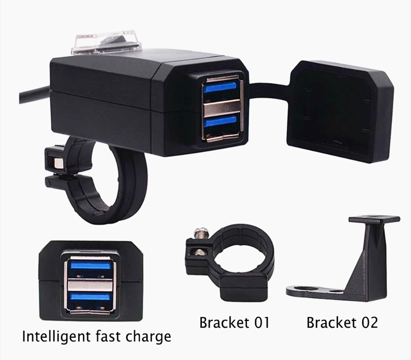 Motorcycle Handlebar Charger Dual USB charger