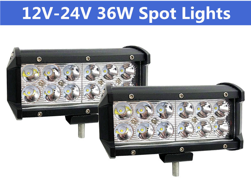 2PCS 12V-24V 36W 12Leds Spot Lights