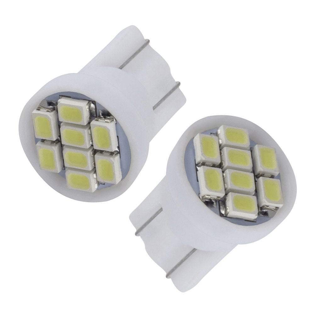 10PCS × 12V T10 LED 8SMD Wedge Bulbs-WHITE,BLUE
