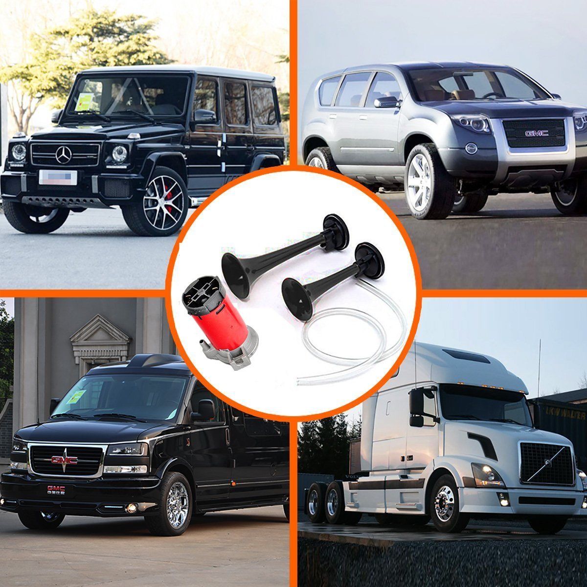 12V/24V 178DB Dual Trumpet Air Horn Horns Super-loud
