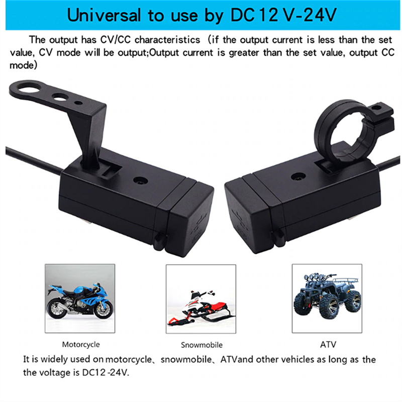 Motorcycle Handlebar Charger Dual USB charger