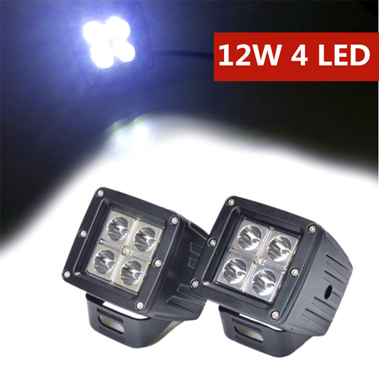 12W 4 Led Square / Cube Work Lights/ Spot Beam lights
