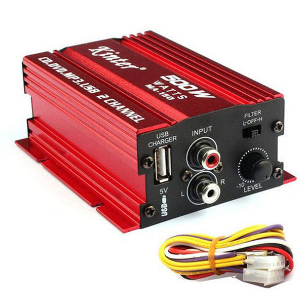 Amplifier - 12V 500W Mini Car Power Amplifier-Stereo Bass, Car Amp Car Amplifier
