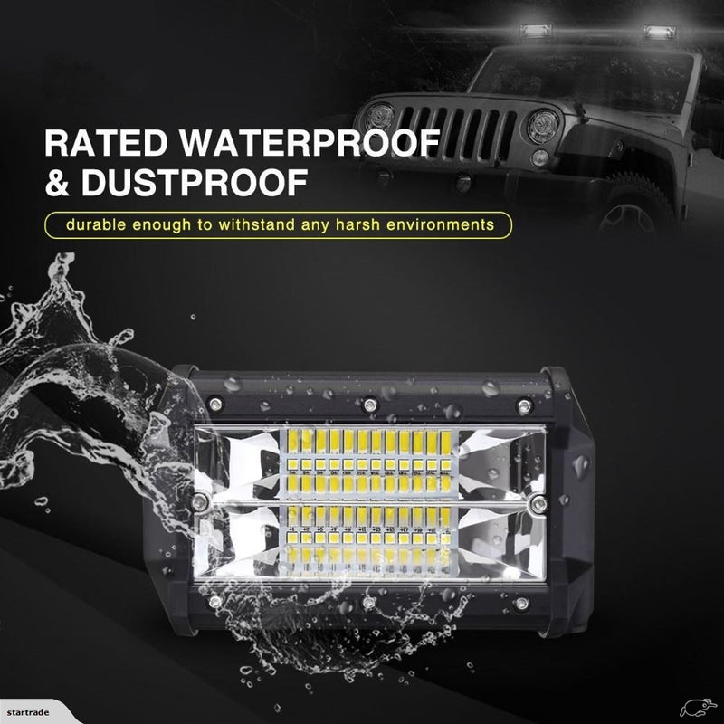 2Pcs 24 LED Light Bar Off Road Driving Work Spot Beam Fog Lights Waterproof