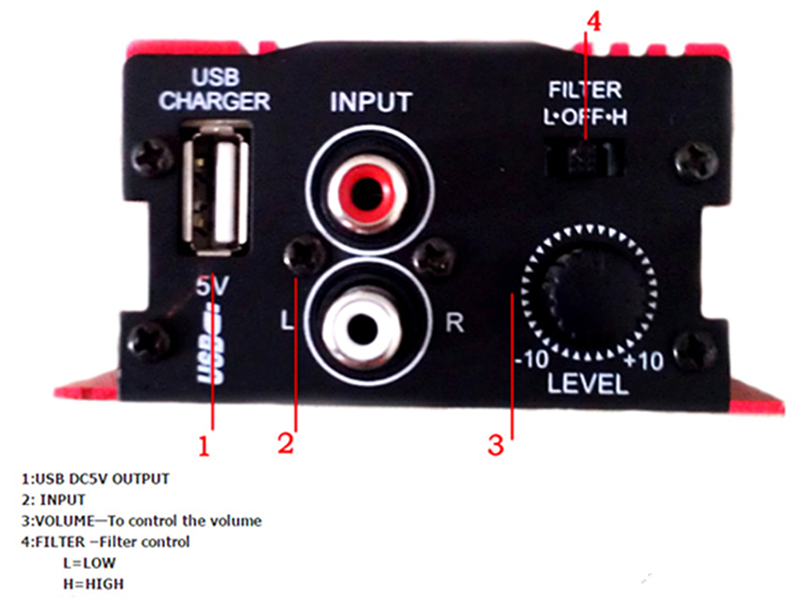 Amplifier - 12V 500W Mini Car Power Amplifier-Stereo Bass, Car Amp Car Amplifier