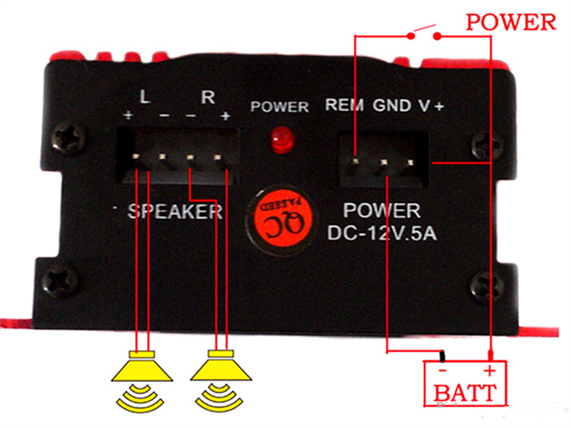 Amplifier - 12V 500W Mini Car Power Amplifier-Stereo Bass, Car Amp Car Amplifier