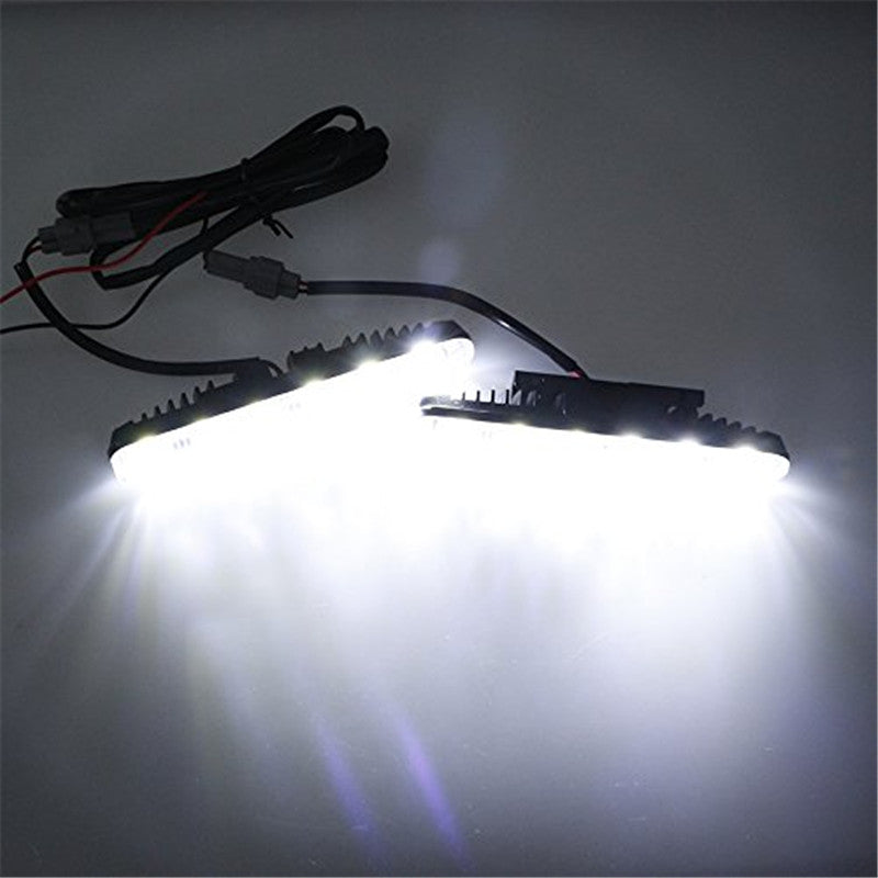 2PCS Car Headlight DRL 6 LED High/Low Beam High Power LED Daytime Running Lights