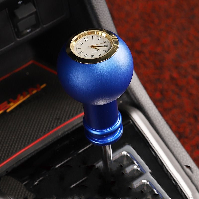 Racing Gear Stick Shift Knob With Quartz Clock Insert Gold