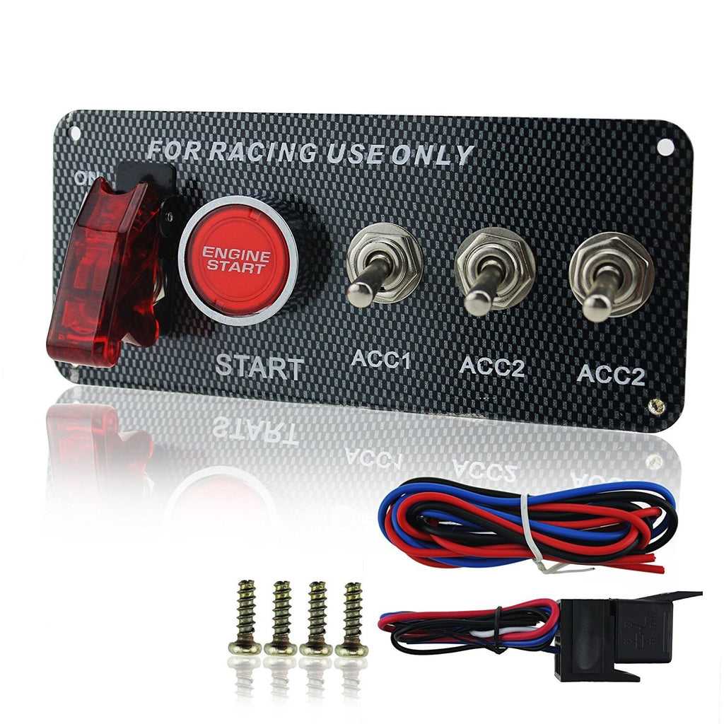 Racing Car 12V Ignition Switch Panel Engine Start Push Button LED