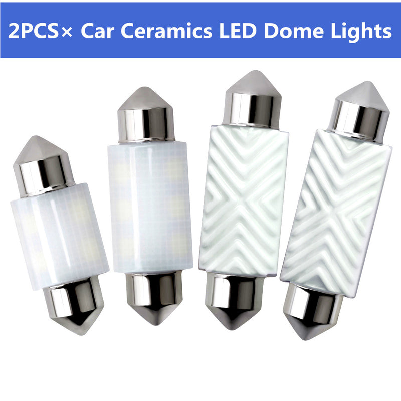 2PCS × Ceramics  LED Dome Lights/Reading Lights 12V-24V 6000K