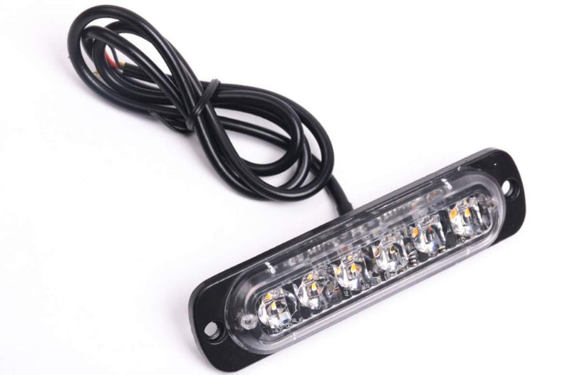 2PCS 12-24V 6LED Slim Flash Light Bar Car Vehicle Emergency Warning Strobe Light