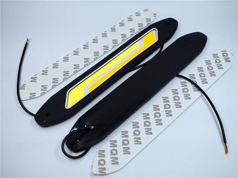 2PCS 12V Car COB DRL Day Running Light With Turn Signal