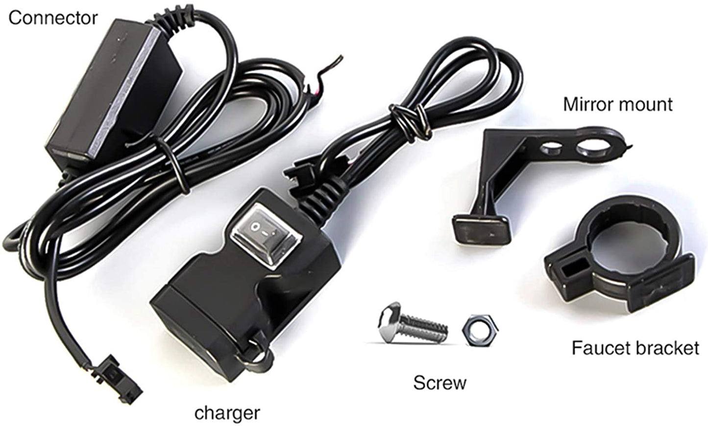 12-24V Waterproof Motorcycle USB Charger Motorbike Handlebar Charger 5V 1A/2.1A