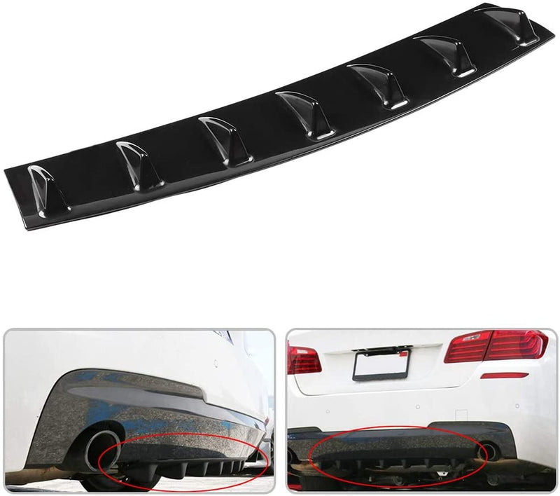 Carbon Fiber Look Car Rear Body Bumper Diffuser Shark Fin Curved