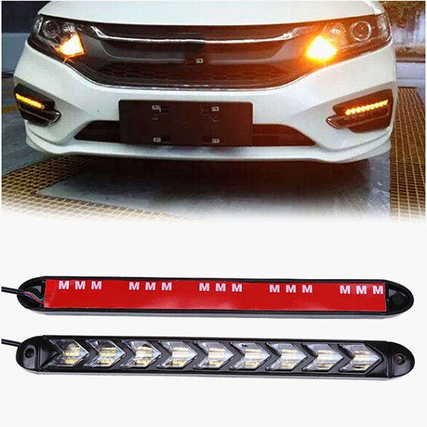 LED DRL Daytime Running Light Flowing Amber Day Light Car Styling  Turn Signals