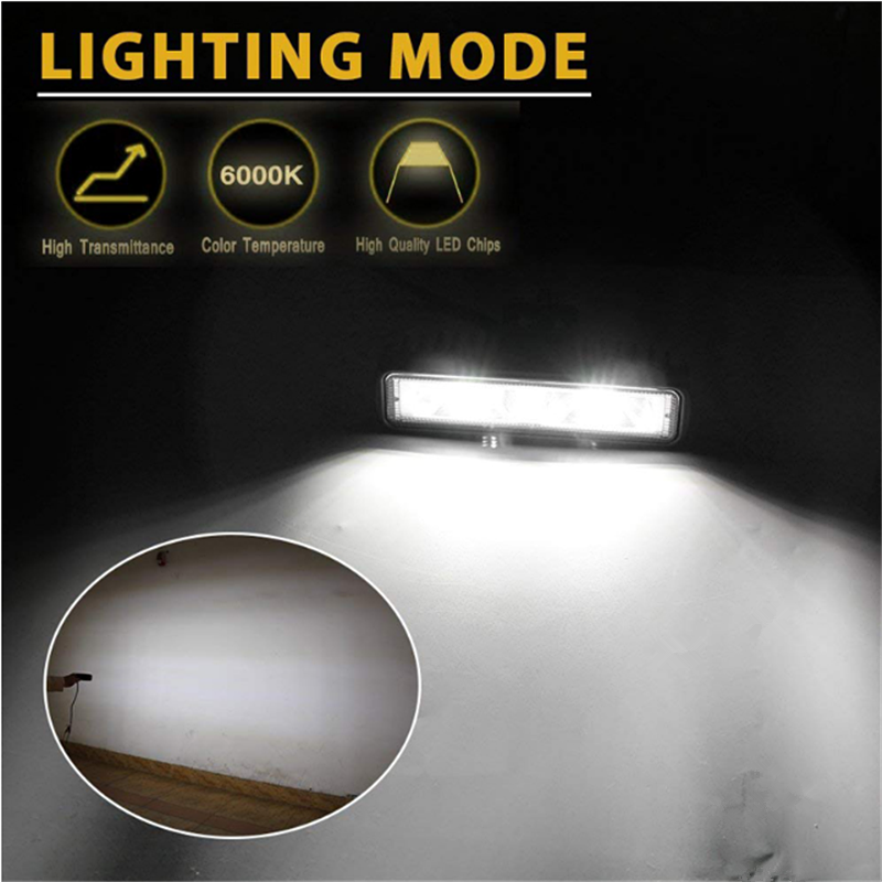 6inch 36W LED Super Slim Light Bar Flood Driving Head Lamp 12 Led Work Light