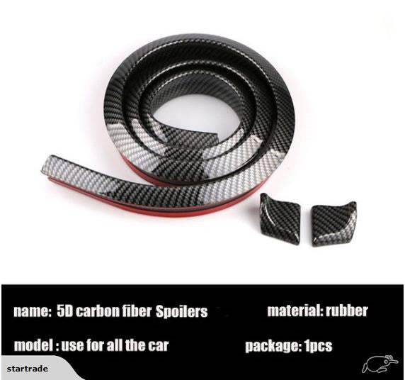 Universal 1.5m Car Styling 5D Carbon Fiber Bumper Trunk Lip Spoilers