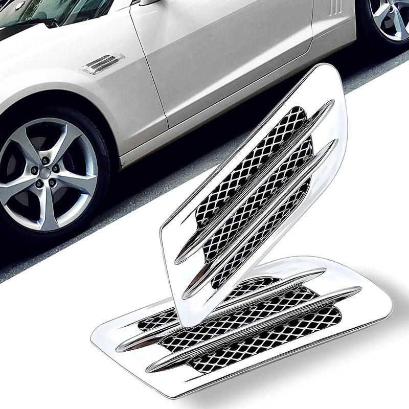 1 Pair Auto  Universal Car Side Mesh Vent Air Flow Fender Decoration Sticker Fit for All Car