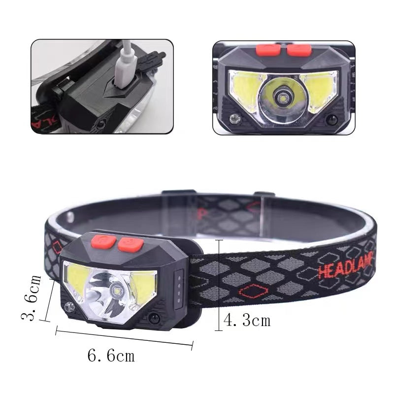 Rechargeable LED Head lamp with Motion Sense Function