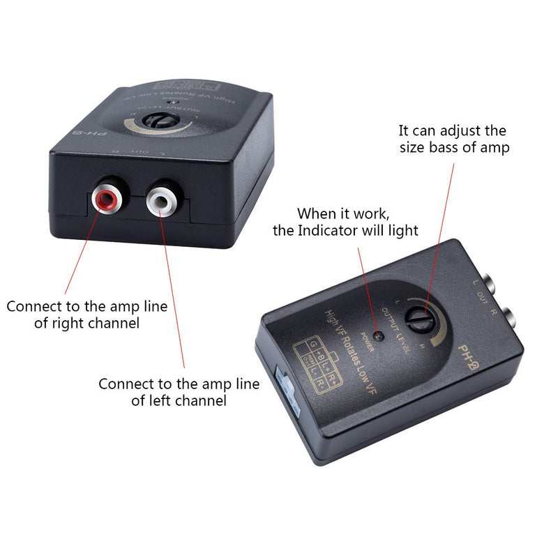Auto Car RCA High to Low 2-Channel Line Output Converter