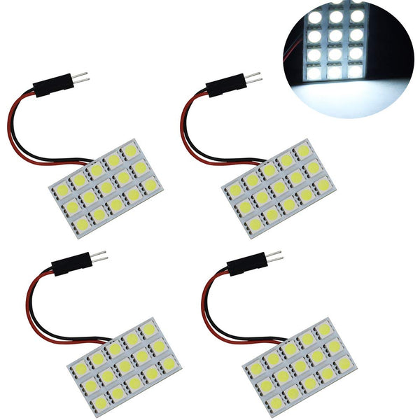 2Pack White 5050 15SMD Led Panel Dome Light Lamp/ Reading Interior Lamp