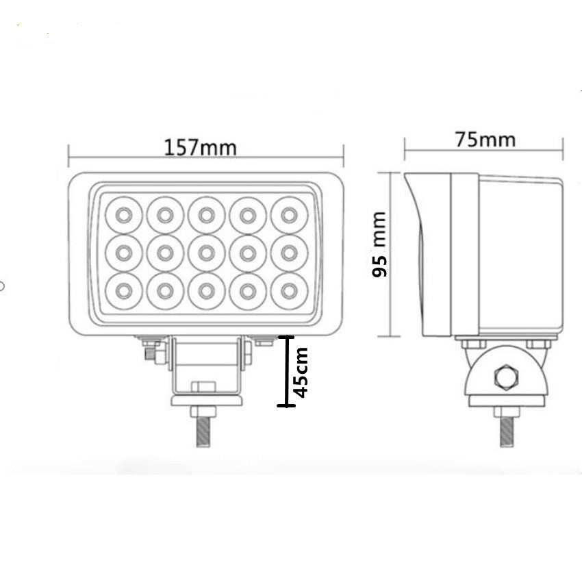 2PCS* 45W 4×6 Inch Rotating Work Light