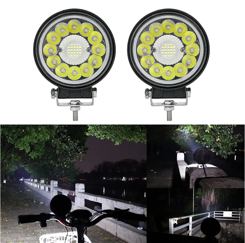 2PCS 4 Inch 99W Round Spot Flood Combo Beam 12V-24V Led Fog Lights