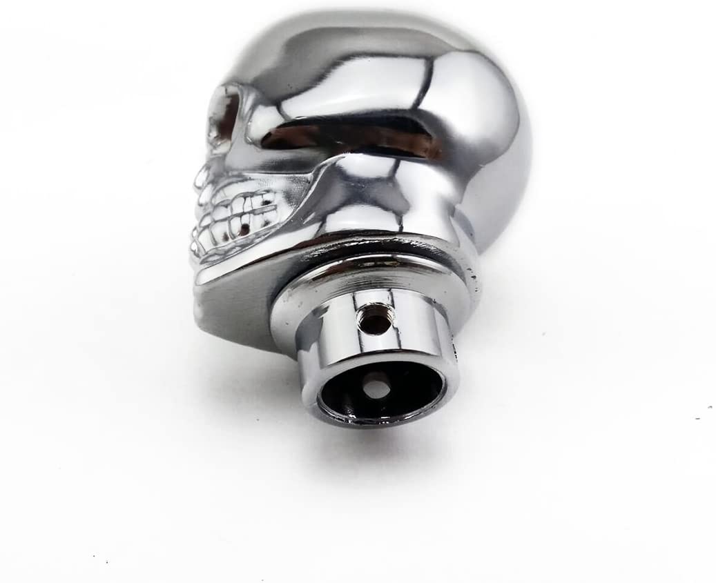 Silver Chrome Skull Gear Shift Knob Manual Stick Shift Knobs - LED  BLUE  Eyes