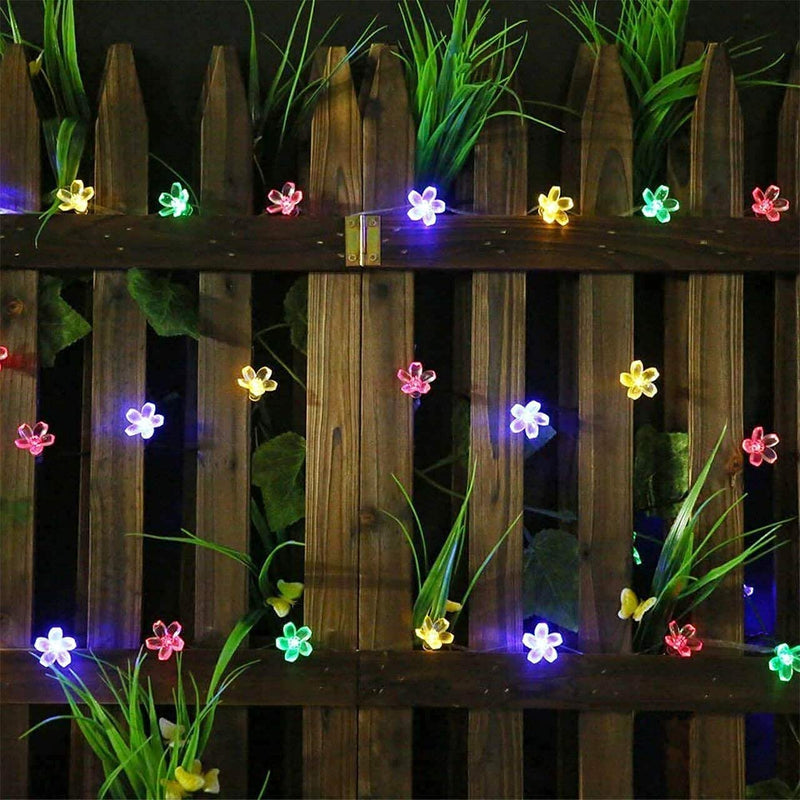 11M 60 Leds Solar Flower String Lights 8 Modes LED Fairy Light for outdoor Decoration