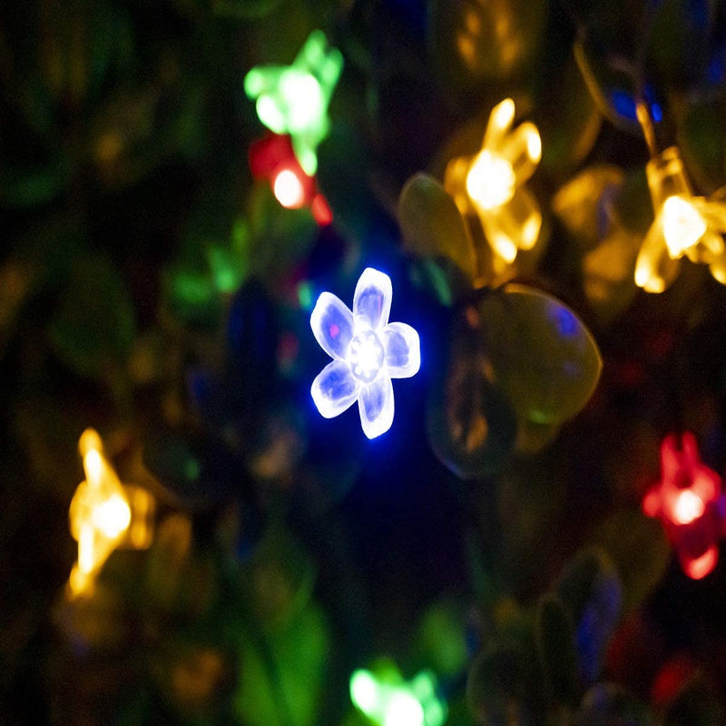 11M 60 Leds Solar Flower String Lights 8 Modes LED Fairy Light for outdoor Decoration