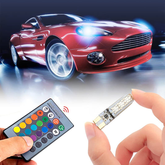 12V T10 5050 6SMD Remote Control Car Led T10 RGB Light Bulb