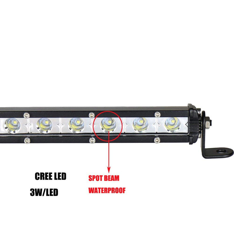 72W 26inch Cree Single Row Thin LED Work Light Bar Spot Beam for Off Road